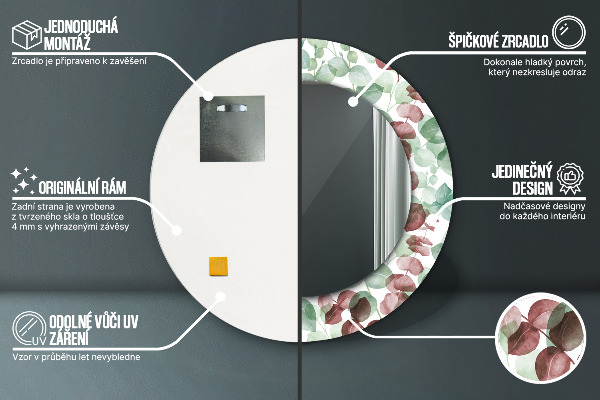 Rund spegel dekorativ Eukalyptus