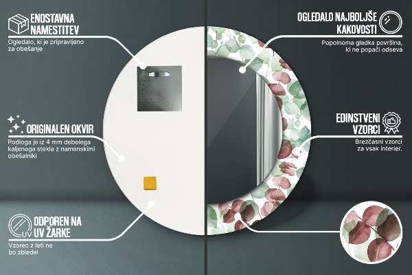 Rund spegel dekorativ Eukalyptus