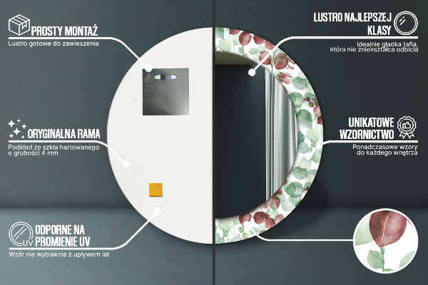 Rund spegel dekorativ Eukalyptus