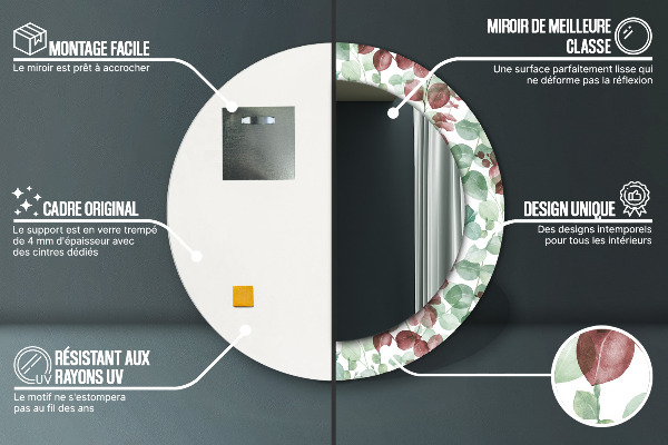 Rund spegel dekorativ Eukalyptus