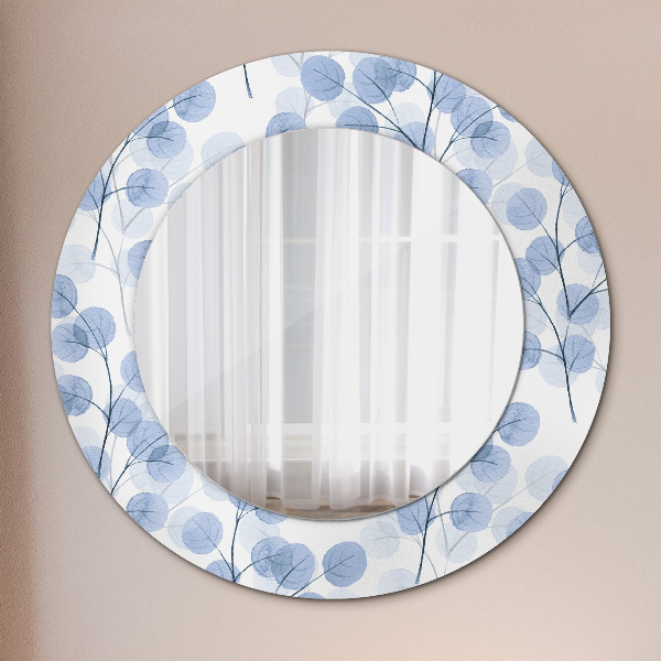 Rund spegel dekorativ Grenar löv