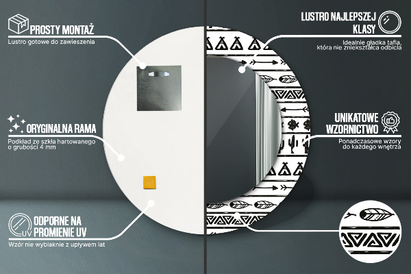 Rund spegel dekorativ Boho minimalistisk