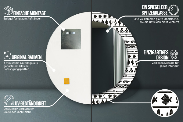 Rund spegel dekorativ Boho minimalistisk