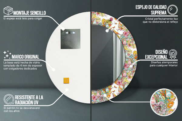 Rund spegel dekorativ En dröm om ett sagoland