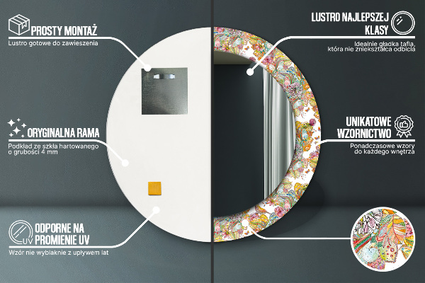 Rund spegel dekorativ En dröm om ett sagoland