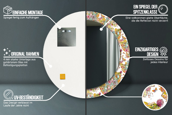 Rund spegel dekorativ En dröm om ett sagoland