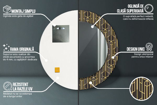 Rund spegel dekorativ Abstrakt