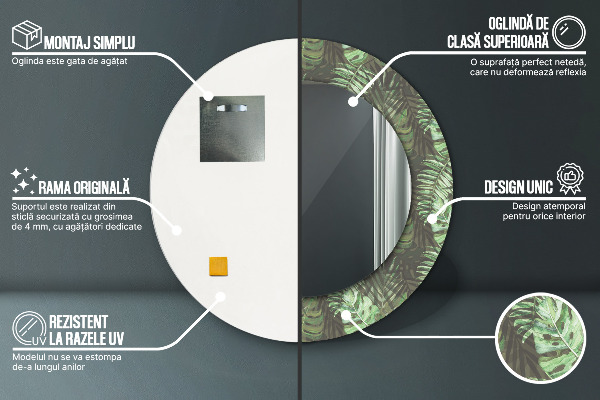 Rund spegel dekorativ Tropiska löv