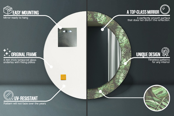 Rund spegel dekorativ Tropiska löv