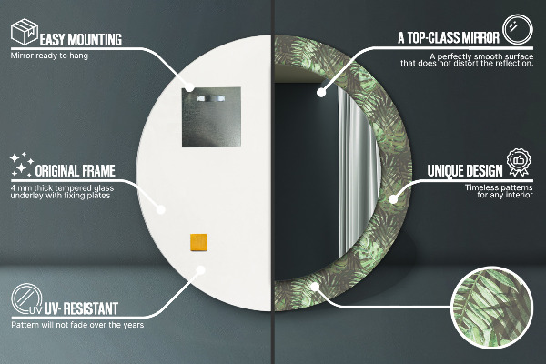 Rund spegel dekorativ Tropiska löv