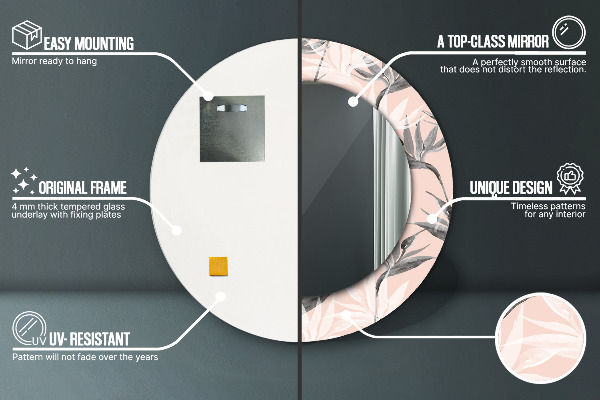 Rund spegel dekorativ Ett paradis för fåglar