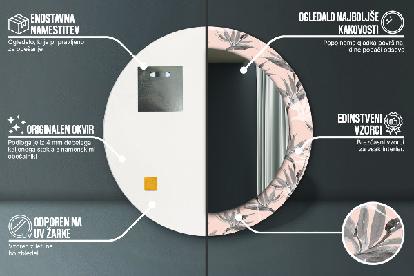 Rund spegel dekorativ Ett paradis för fåglar