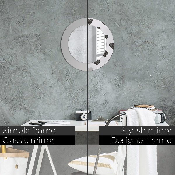 Rund spegel dekorativ Abstrakta hjärtan