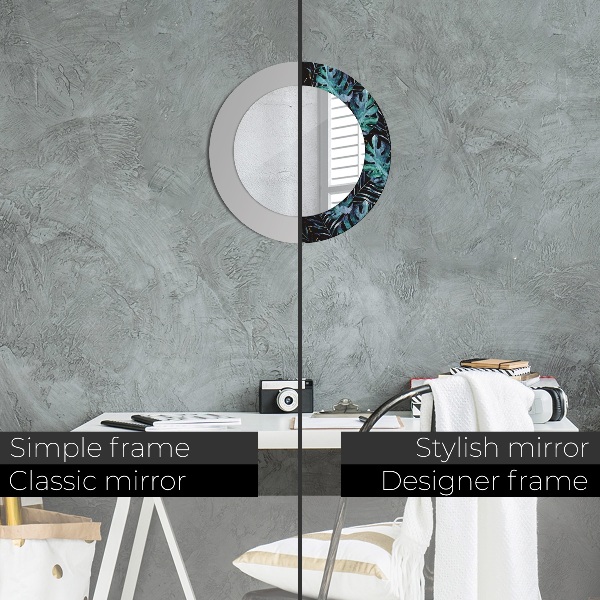 Rund spegel dekorativ Exotiska löv