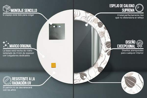Rund spegel spektakulär Abstrakt blommig