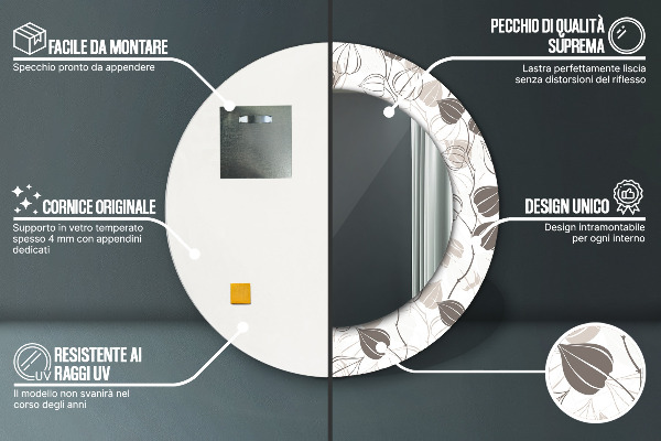 Rund spegel spektakulär Abstrakt blommig