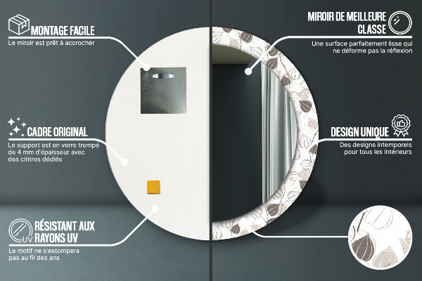 Rund spegel spektakulär Abstrakt blommig
