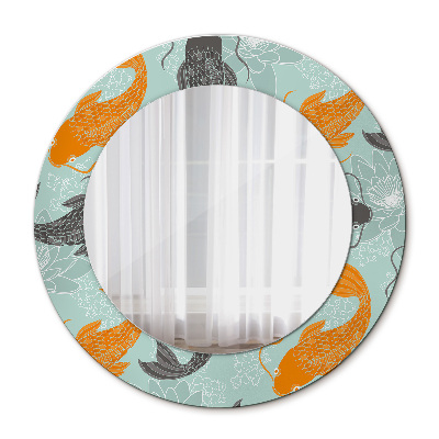 Rund spegel spektakulär kinesisk karp