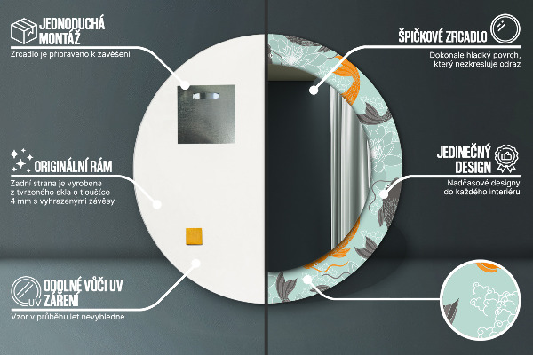 Rund spegel spektakulär kinesisk karp