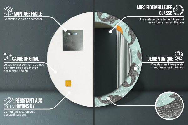 Rund spegel spektakulär kinesisk karp