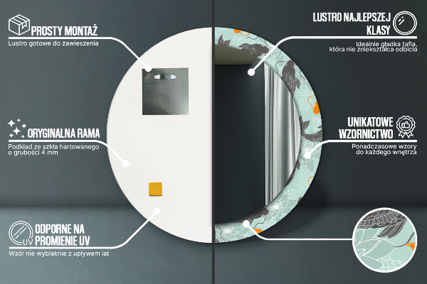 Rund spegel spektakulär kinesisk karp