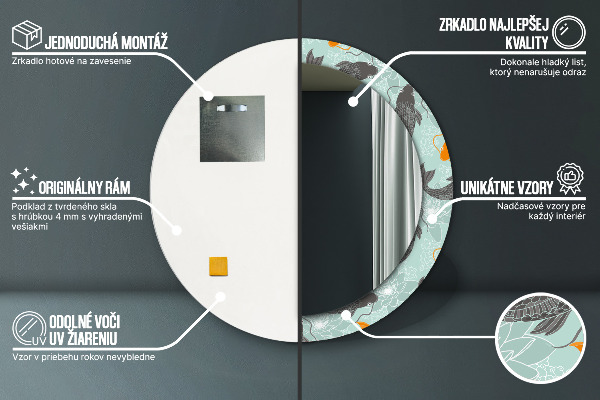 Rund spegel spektakulär kinesisk karp