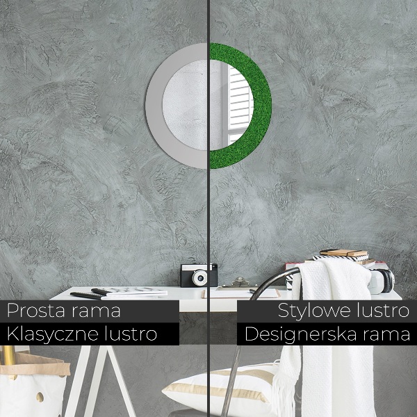 Rund spegel spektakulär Grönt gräs