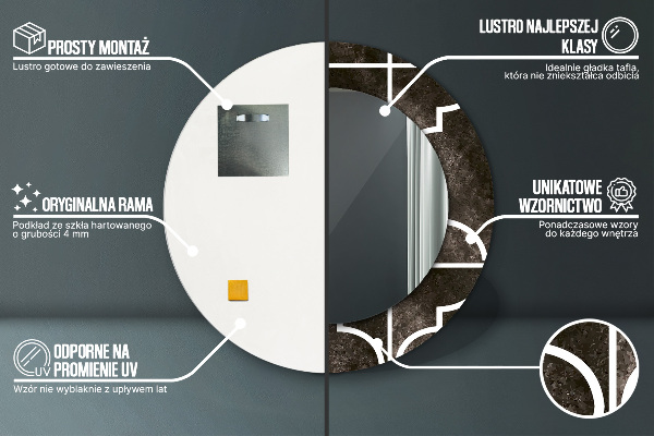 Rund spegel spektakulär Antika kakel