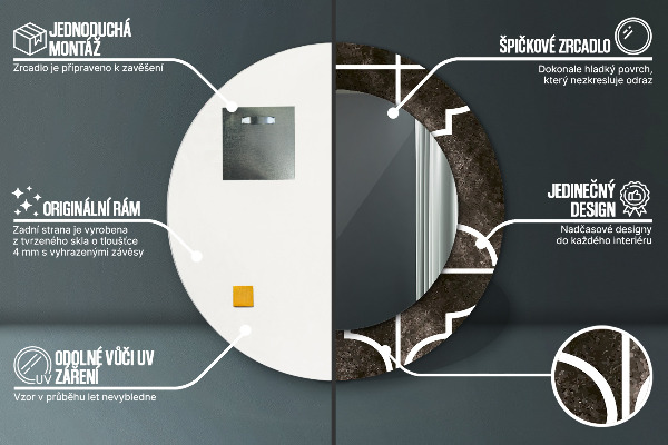 Rund spegel spektakulär Antika kakel