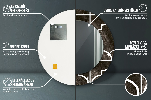 Rund spegel spektakulär Antika kakel