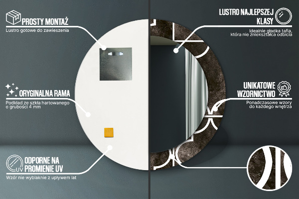 Rund spegel spektakulär Antika kakel
