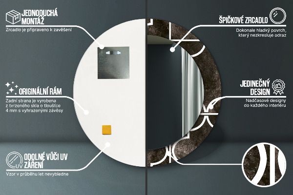 Rund spegel spektakulär Antika kakel
