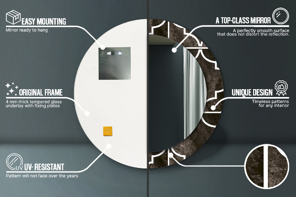 Rund spegel spektakulär Antika kakel