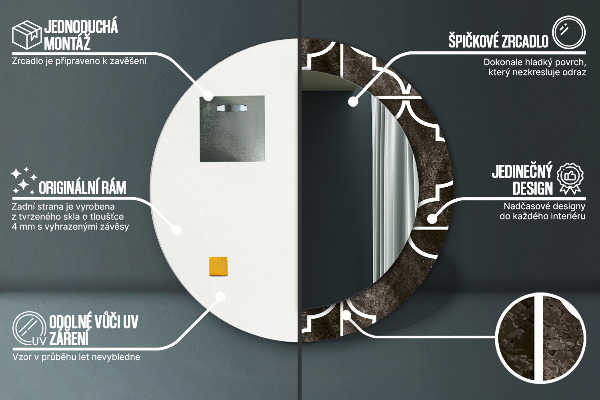 Rund spegel spektakulär Antika kakel