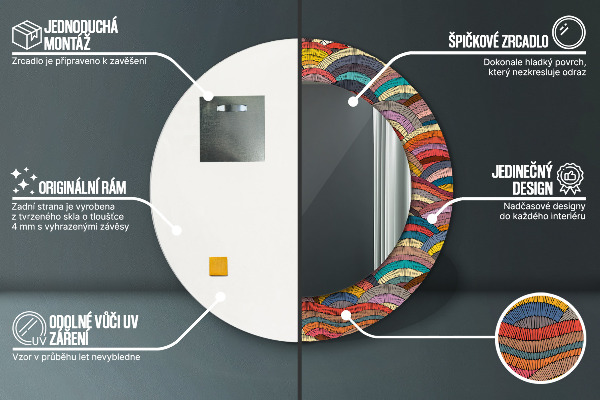 Rund spegel spektakulär Bohemisk prydnad