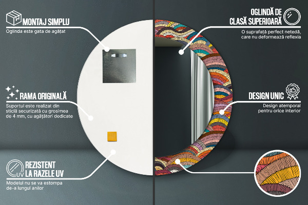 Rund spegel spektakulär Bohemisk prydnad