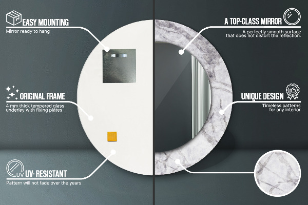 Rund spegel spektakulär Vit marmor