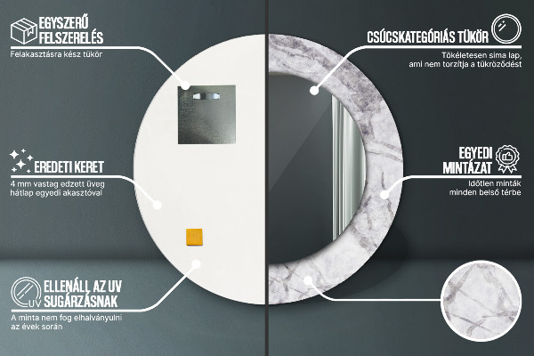 Rund spegel spektakulär Vit marmor