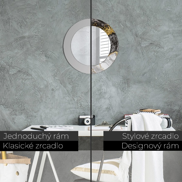 Rund spegel spektakulär Marmor och guld