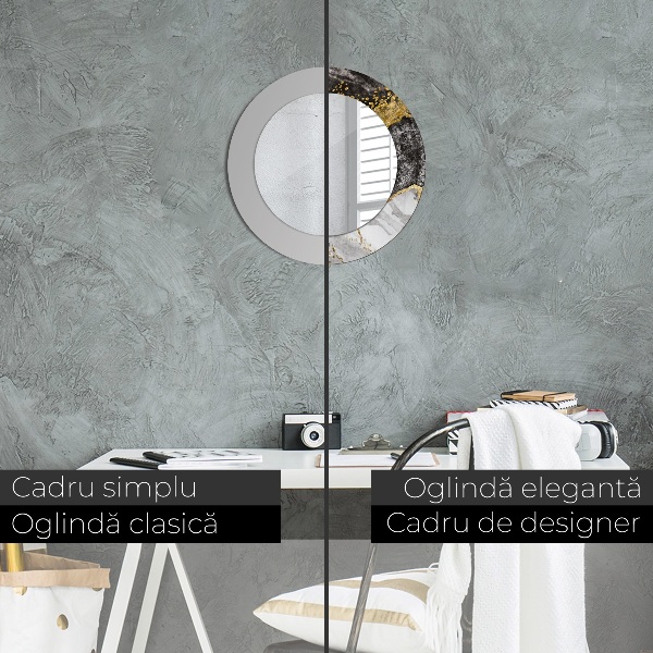 Rund spegel spektakulär Marmor och guld