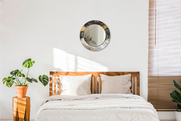 Rund spegel spektakulär Marmor och guld