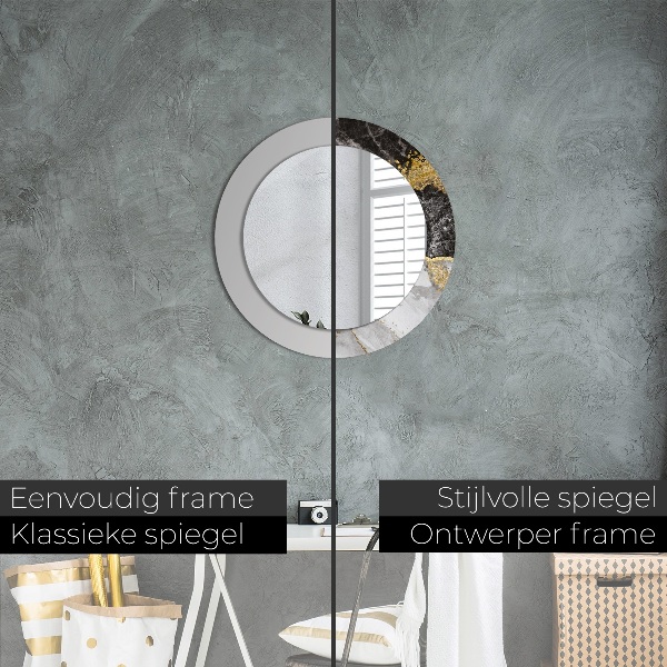 Rund spegel spektakulär Marmor och guld