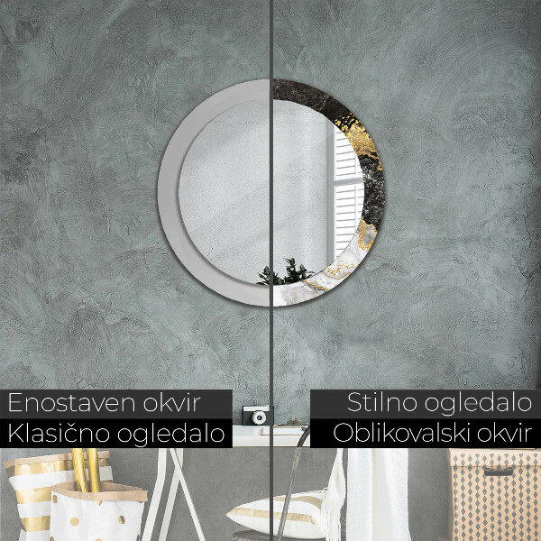 Rund spegel spektakulär Marmor och guld