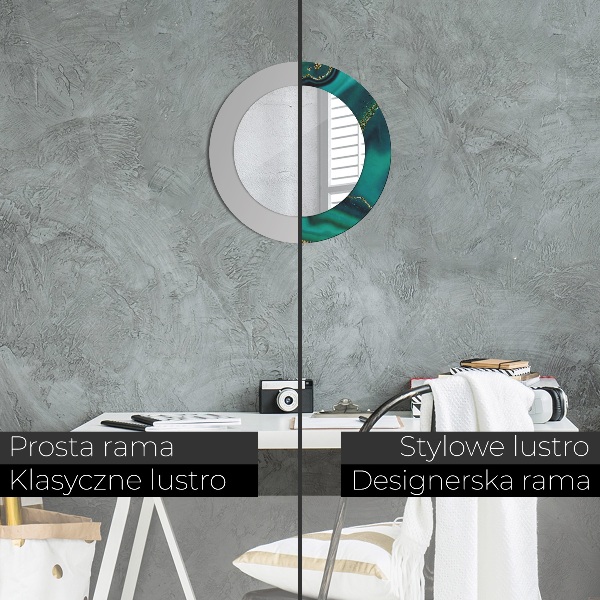 Rund spegel elegant Smaragd marmor