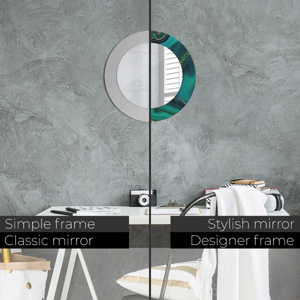 Rund spegel elegant Smaragd marmor