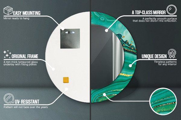 Rund spegel elegant Agat jaspis marmor