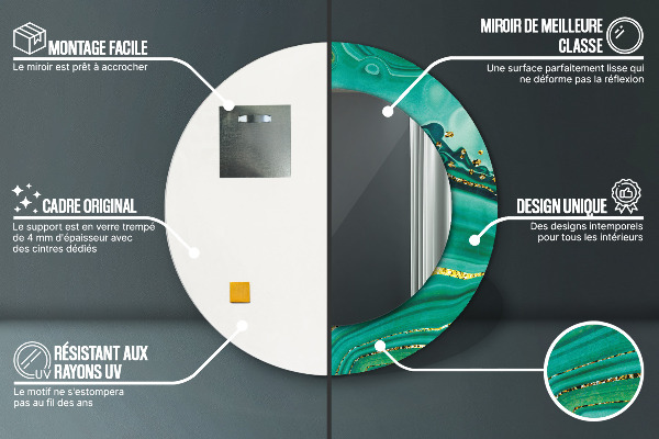 Rund spegel elegant Agat jaspis marmor