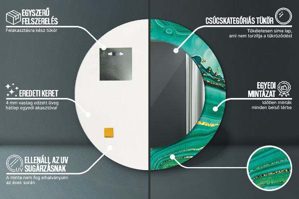 Rund spegel elegant Agat jaspis marmor