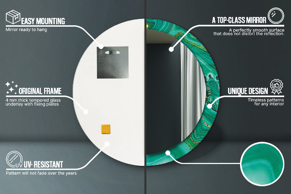 Rund spegel elegant Agat jaspis marmor