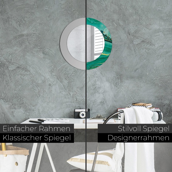 Rund spegel elegant Agat jaspis marmor